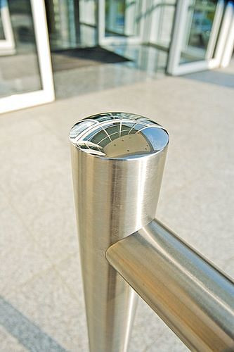 DENIOS Geländer-Element, bestehend aus Standpfosten und Querrohren, Höhe 900 mm, 310903