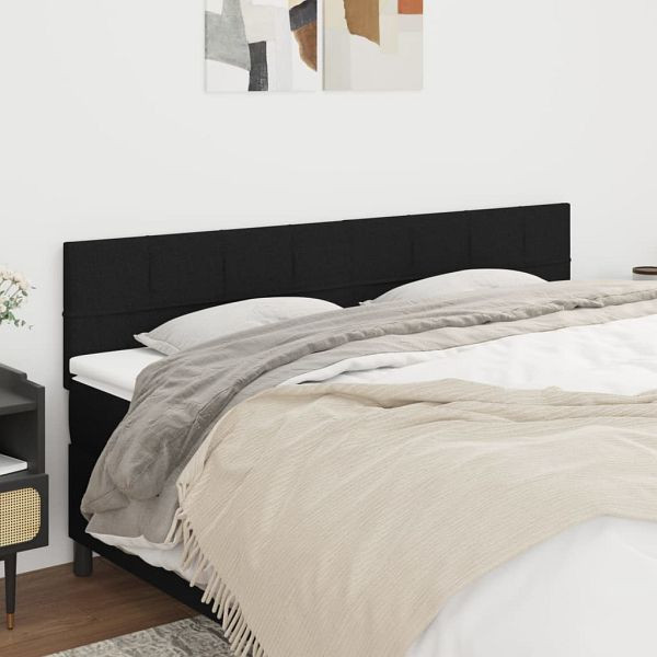 vidaXL Kopfteile 2 Stück Schwarz 100x5x78/88 cm Stoff, 346090