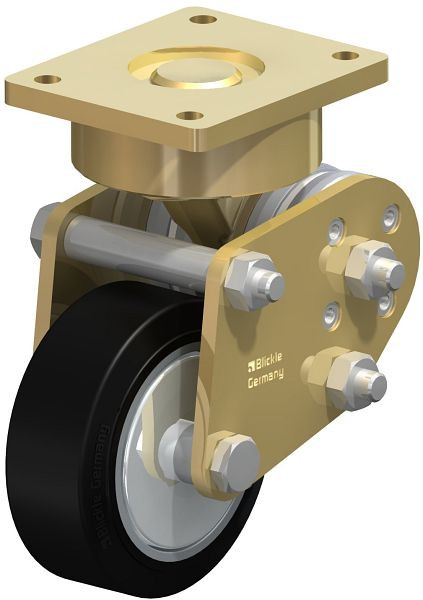 Blickle LPFE-ALEV 100K-FA Schwerlast-Lenkrolle mit Polyurethan-Drehfedern, Elastik-Vollgummi, Schwarz, 589143