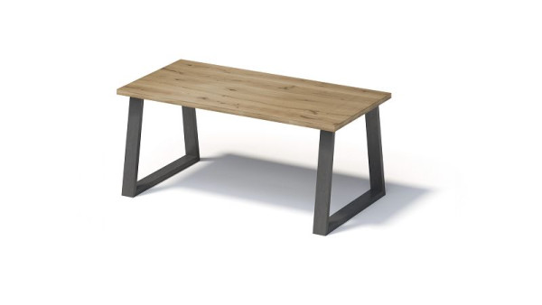 Bisley Fortis Table Regular, 1800 x 900 mm, gerade Kante, geölte Oberfläche, T-Gestell, Oberfläche: natürlich / Gestellfarbe: blankstahl, F1809TP303