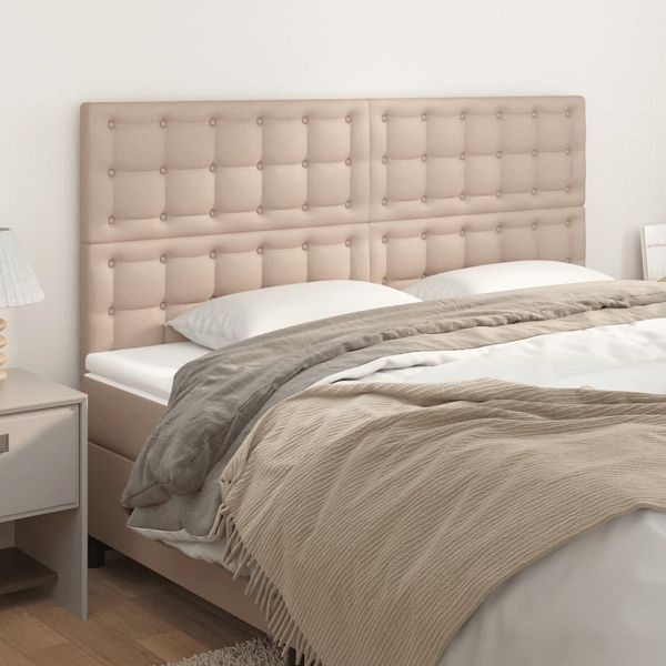 vidaXL Kopfteile 4 Stück Cappuccino-Braun 100x5x78/88 cm Kunstleder, 3116445