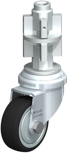 Blickle LRA-PATH 50K-FK-E05 Apparate-Lenkrolle mit Expander, Thermoplastisches Polyurethan, Grau, 848577