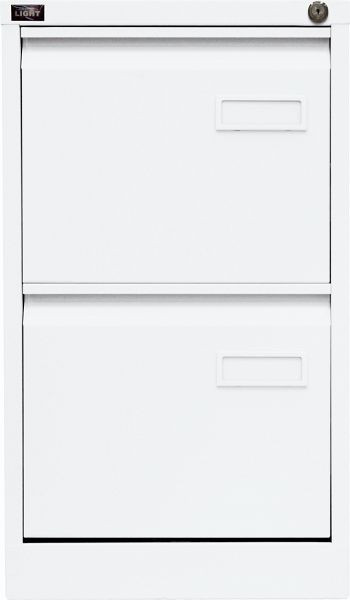 Bisley LIGHT Hängeregistraturschrank, einbahnig, DIN A4, 2 HR-Schubladen, verkehrsweiß, IPCCA12696