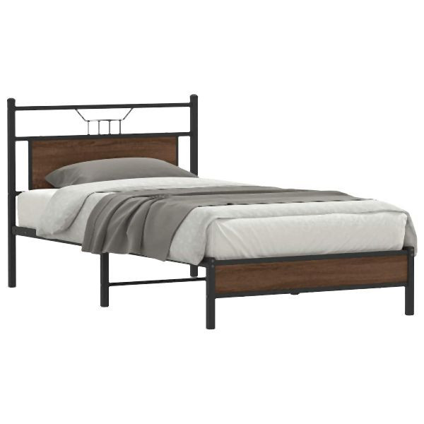 vidaXL Bettgestell ohne Matratze Braun Eiche 100x200 cm Holzwerkstoff, 4106993