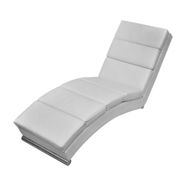 vidaXL Chaiselongue Weiß Kunstleder, 154 x 72,5 x 52 cm, 240712
