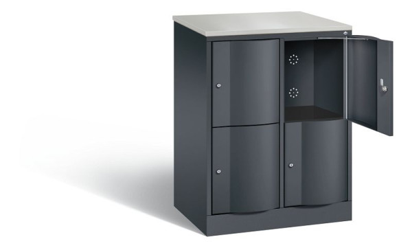 C+P Schließfachschrank Resisto, H1077xB772xT540mm, Farbe: Schwarzgrau, 8472-272 S10073