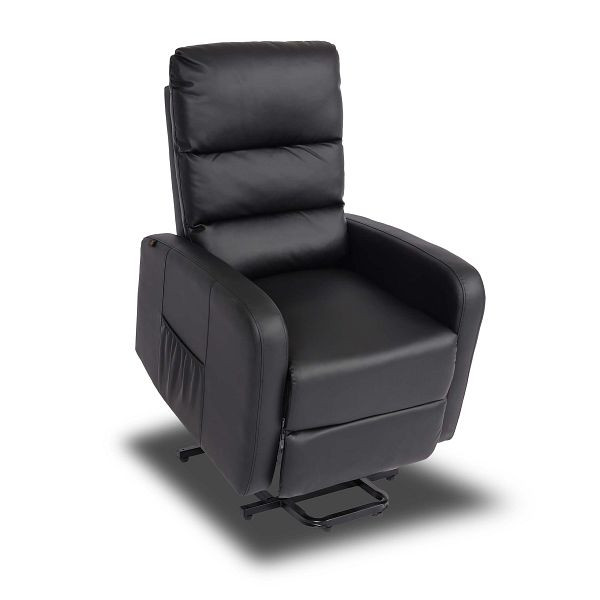 Mendler Fernsehsessel HWC-K62, Sessel Relaxsessel TV-Sessel Liege, Liegefunktion Aufstehhilfe, Metall Kunstleder, schwarz, 94703