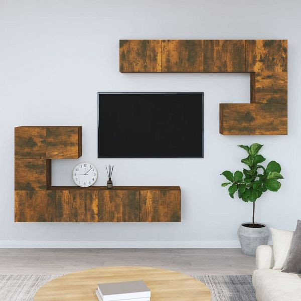 vidaXL TV-Wandschrank Räuchereiche Holzwerkstoff, 3114587