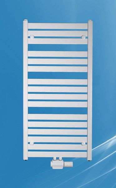 West Heiztec Designheizkörper SINISTRA, Weiß / RAL 9016, Krom EN442 75/65 - 20 C° 467W, SWGM5001400