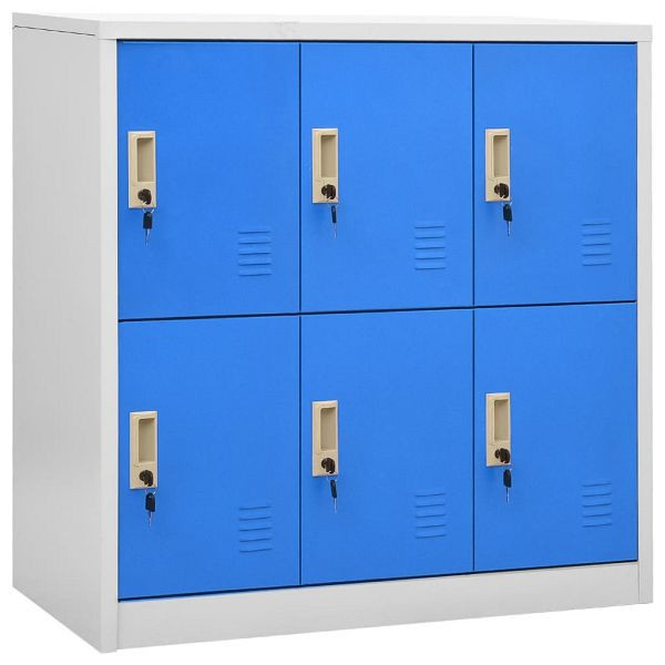 vidaXL Schließfachschrank Hellgrau und Blau 90x45x92,5 cm Stahl, 336437