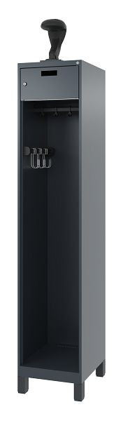 C+P Feuerwehrspind Evolo, Modell PRAKTUS, 1 Abteil, H1850xB400xT500 mm, Anthrazit, Füße, 0492015-12 S10007