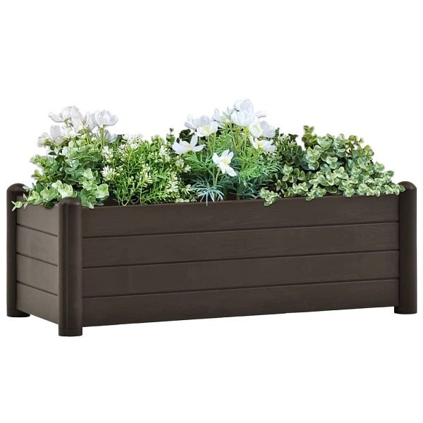 vidaXL Garten-Hochbeet PP Mokka 100x43x35 cm, Material: PP (Polypropylen), 313976