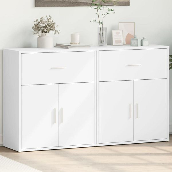 vidaXL Sideboards 2 Stück Weiß 60x31x70 cm Holzwerkstoff, 3276539