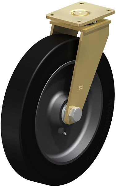 Blickle LS-GEV 520K Stahlgeschweißte Schwerlast-Lenkrolle, schwere Drehkranz-Ausführung, Elastik-Vollgummi, Schwarz, 627596