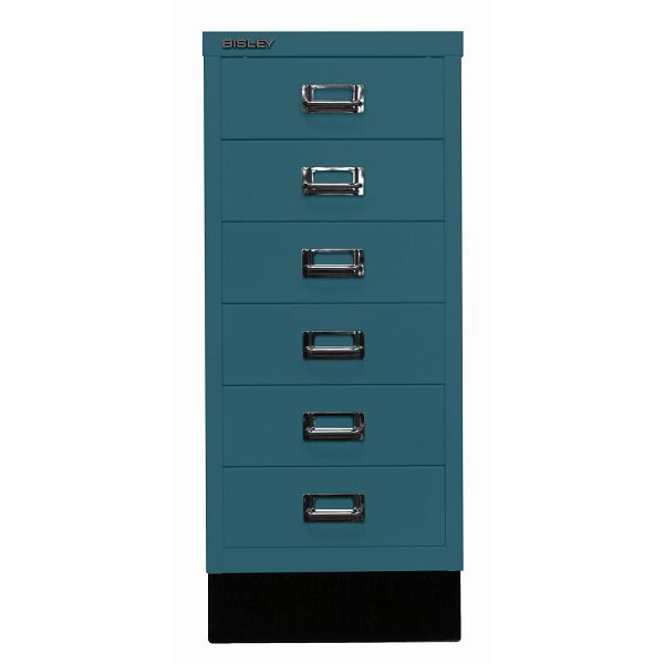 Bisley MultiDrawer™, Inkl. Sockel, DIN A4, 6 Schubladen, 653 ozeanblau, L296S653
