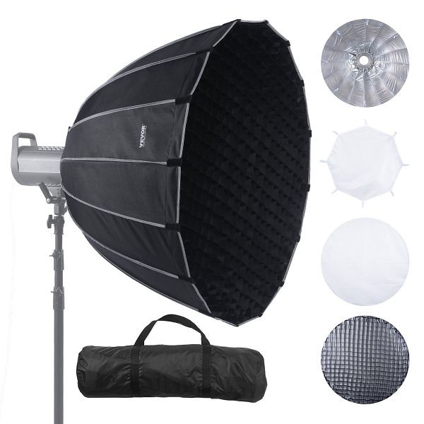 VEVOR Parabolic Softbox Octagon Softbox Fotostudio Set Bowens-Anschluss, 88cm, BRJKRGZ33INC06JUUV0