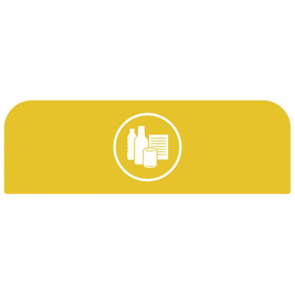 STEIN HGS Configure Recycling-Station Hinweistafel Mixed Recycling, gelb, 87 Liter, FR, 84086.0006