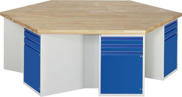 RAU Gruppenwerkbank 492I, B2700xT2340xH890mm, 6x2Schublade-TA, 6x1Tür, 03-492I-135B4M.11
