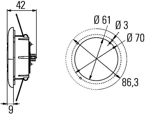 HELLA Innenraumleuchte, SpotLED TE155, LED, 24/12V, 2W, LED, Einbau/geschraubt, Lichtscheibenfarbe: glasklar, Innenraum, verstellbar, weiß, 2JA 343 790-301