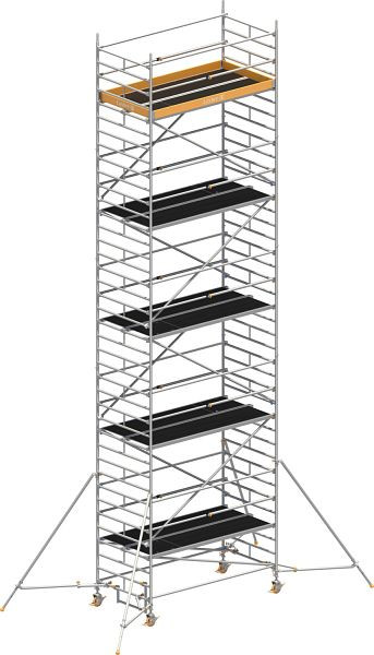 Layher Gerüst Uni Breit P2 mit Uni Telegeländer und Gerüststützen, Max. Plattformhöhe: 9,20 m, 1412129