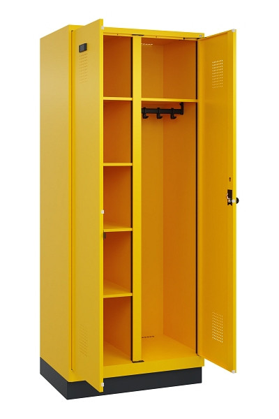 C+P Wäsche-/Garderobenspind Evolo PLUS, mit Sockel, 2 Abteile, 1950x800x500mm, 1, Drehriegel, 049620-22 S10022