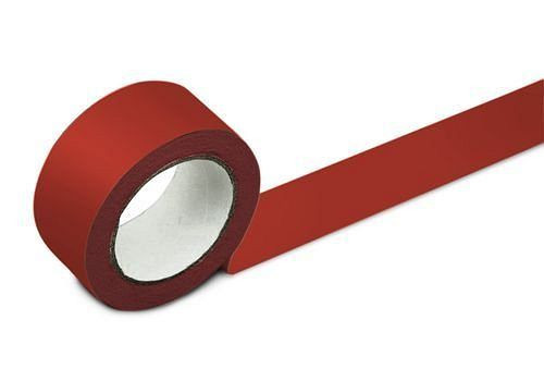 DENIOS Bodenmarkierband, 50 mm breit, rot, VE: 2 Rollen, 137135