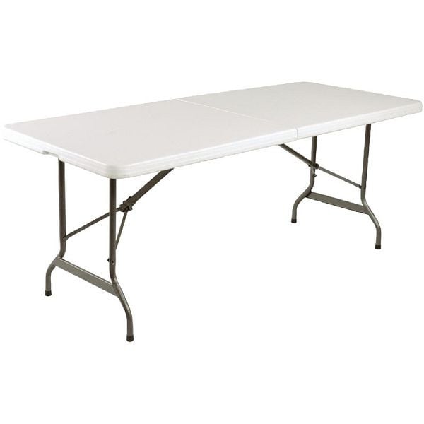 Bolero rechteckiger Klapptisch weiß 183cm, Polyethylen und Stahl, L001