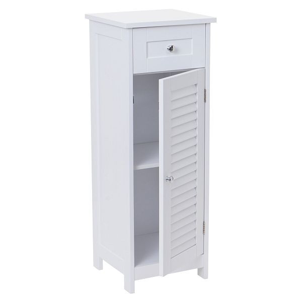 Mendler Kommode HWC-F75, Badezimmer Badschrank Badezimmerkommode, Staufach Landhaus 88x32x30cm weiß, 70450