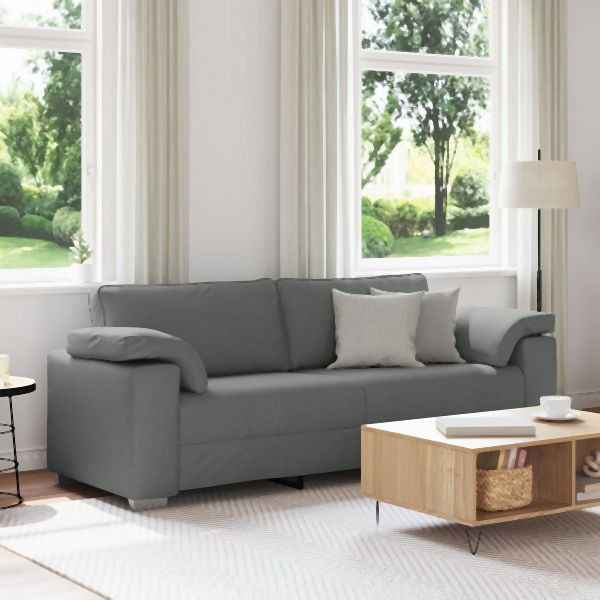 vidaXL 3-Sitzer Sofa Dunkelgrau 178 cm aus Stoff, 4105238
