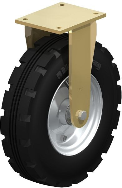 Blickle BS-PS 432K Stahlgeschweißte Schwerlast-Bockrolle, Luftreifen, Schwarz, 631796