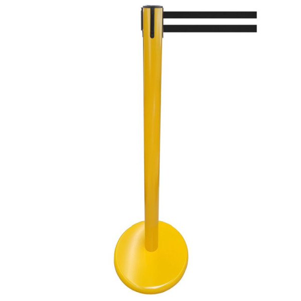 Stein HGS Personenleitsystem -P-LINE Future-, Metall/ gelb, schwarz/weiß/schwarz waagerecht (gestreift), mit Gurtendstück (Standard), 12795-0402