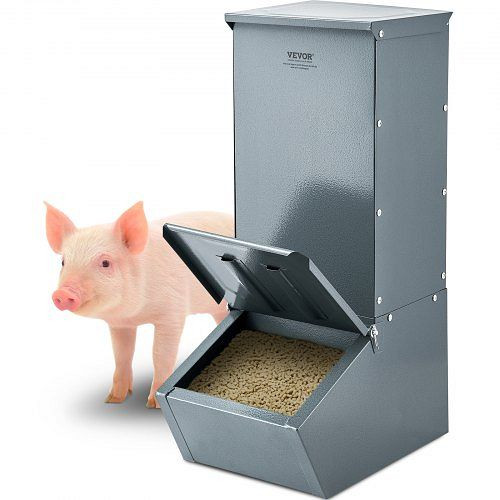 VEVOR Futtertrog Schweine, 2,2 Scheffel, Einzeltür, robuste Stahl-Futterbox, Mehrzweck; Heuraufe für Vieh, Farmzubehör, SCWSQDMZWSQ1WLRJ5V0