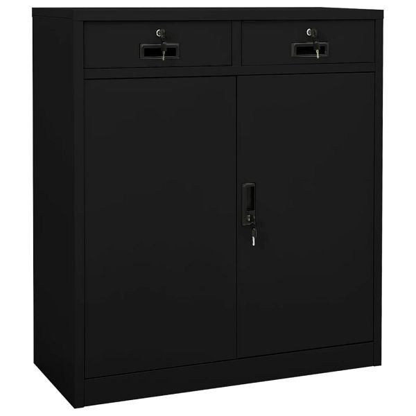 vidaXL Büroschrank Schwarz 90x40x102 cm Stahl, Material: Stahl, 336411