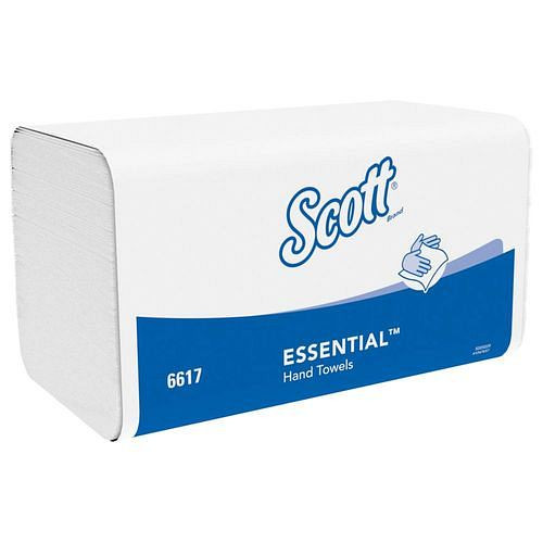 Kimberly-Clark Papierhandtücher SCOTT®, 6617, weiß, 21 x 20 cm, 1-lagig, 15 Pack à 340 Tücher, 308879