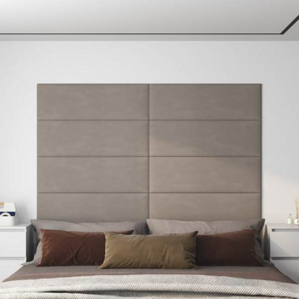 vidaXL Wandpaneele 12 Stück Hellgrau 90x30 cm Samt 3,24 m², 343919