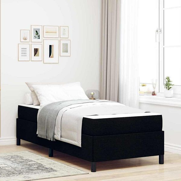 vidaXL Boxspringbett Schwarz und Schwarz 100 x 200 cm, 3398838