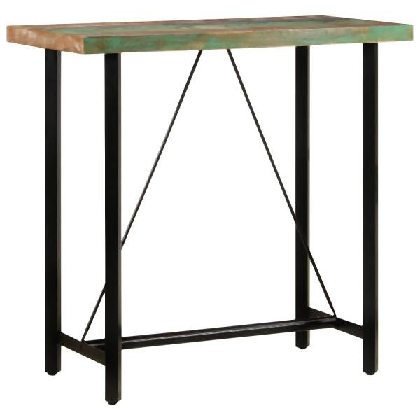 vidaXL Bartisch 110x55x107 cm Altholz Massiv und Eisen, 356373