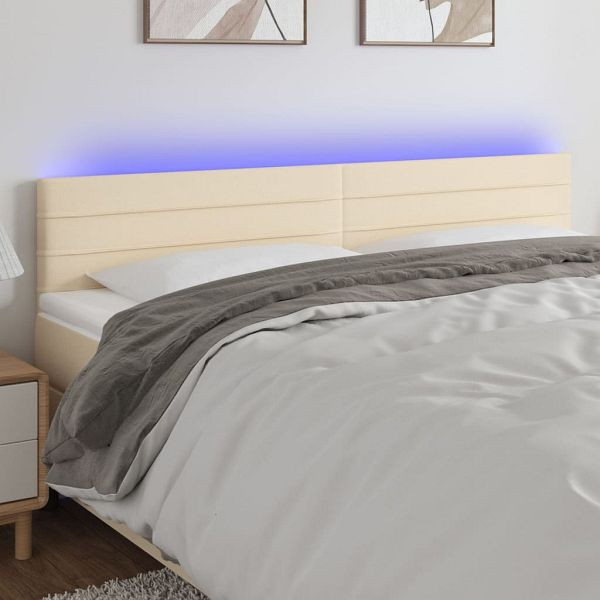 vidaXL LED Kopfteil Creme 200x5x78/88 cm Stoff, 3121779