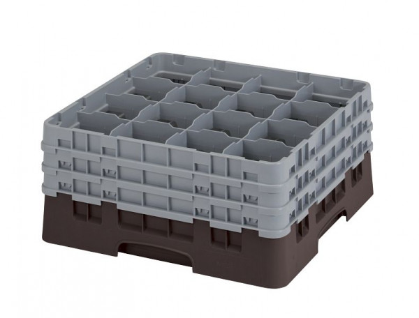 Cambro Spülkorb mit 16 Fächer Camrack® Höhe: 19 cm Braun, 16S738167