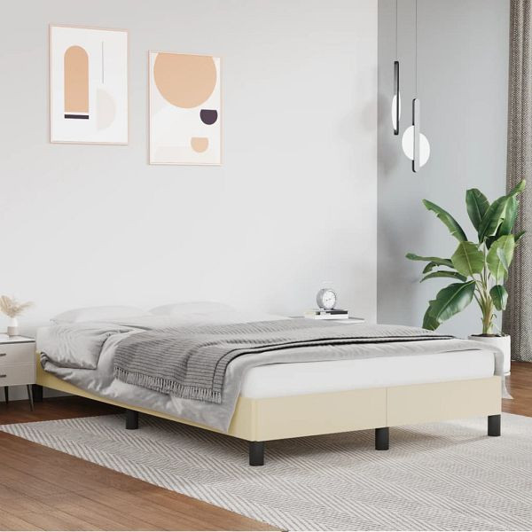vidaXL Bettgestell Creme 120x200 cm Kunstleder, 346894, 8720287169437