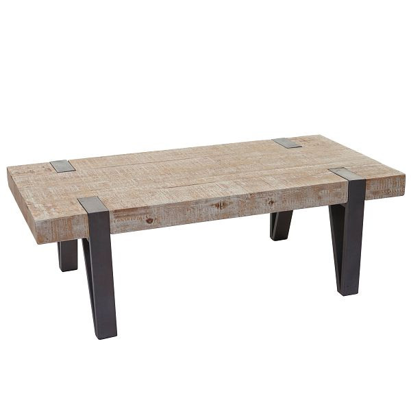 Mendler Couchtisch HWC-A15b, Wohnzimmertisch, Tanne Holz rustikal massiv 40x120x60cm, 56890+56891