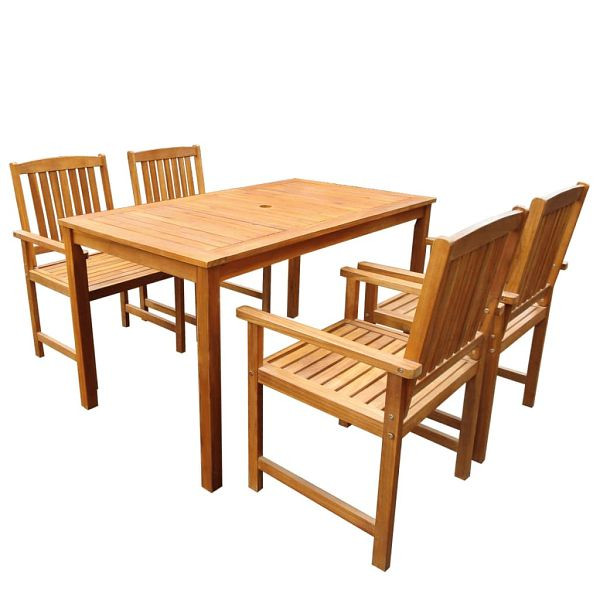 vidaXL 5-teilig Garten-Essgruppe Massivholz Akazie, 42622