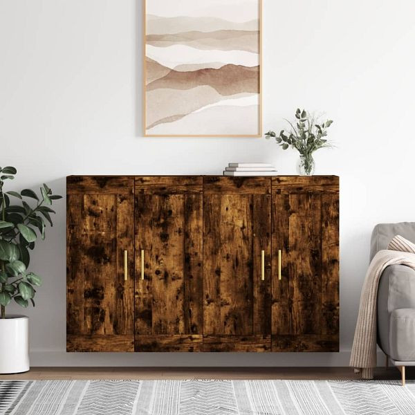 vidaXL Wandschränke 2 Stück Räuchereiche Holzwerkstoff, 3198006