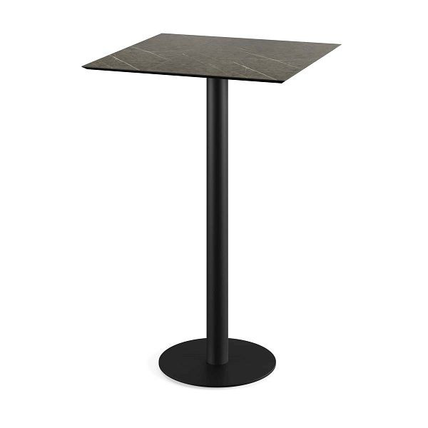 Essentials Urban Stehtisch Schwarz gestell + Midnight Marble HPL 70x70 cm, 130041677