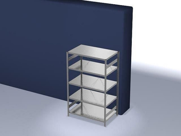 hofe Fachboden-Grundregal, 2000x800x1300 mm, 5 Fachebenen, verzinkt, 240 kg Fachlast, 1600 kg Feldlast, einseitige Bedienung, HZG20813XM