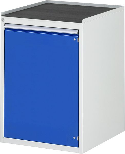 RAU Schubladenschrank Serie 7000, B580xT650xH825mm, Flügeltür H720mm, Metallauflage mit 3-seitigem Abrollrand und Anti-Rutsch-Matte, 03-L5.12AL-MT.11