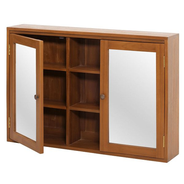 Mendler Teak-Spiegelschrank HWC-M85, Badspiegelschrank, hochwertiges B-Grade-Teak (Kernholz, 20-30 Jahre), 70x100x20cm, 106751