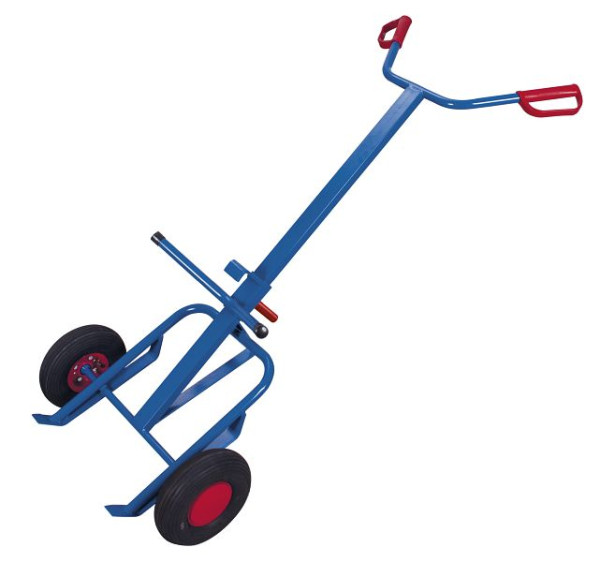 VARIOfit Fasskarre, Außenmaße: 735 x 1.600 x 410 mm, RAL 5010 enzianblau, Radsatz: Luftbereifung, fk-1103