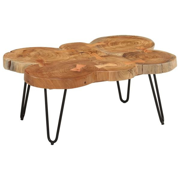 vidaXL Couchtisch 36 cm 6 Stämme Massivholz Akazie, 353300