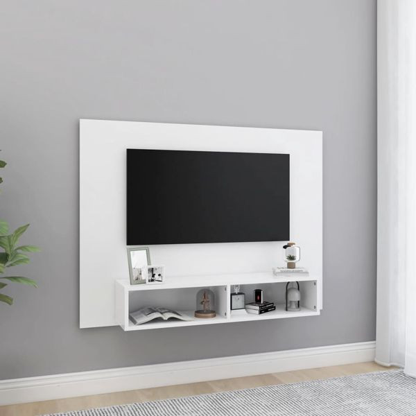 vidaXL TV-Wandschrank Weiß 120x23,5x90 cm Holzwerkstoff, 808269
